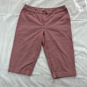 Liz & Co. cotton Red and White stretch gingham shorts sz: 12